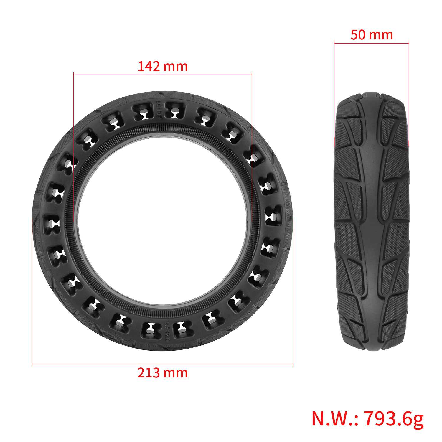 xiaomi scooter 8.5inch big hole solid tire-1 (1).jpg